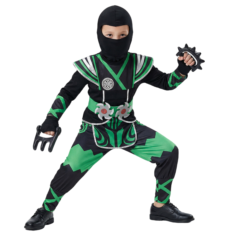 Anime Cosplay Boy - Groen Ninja-kostuum voor kinderen met 9-delige