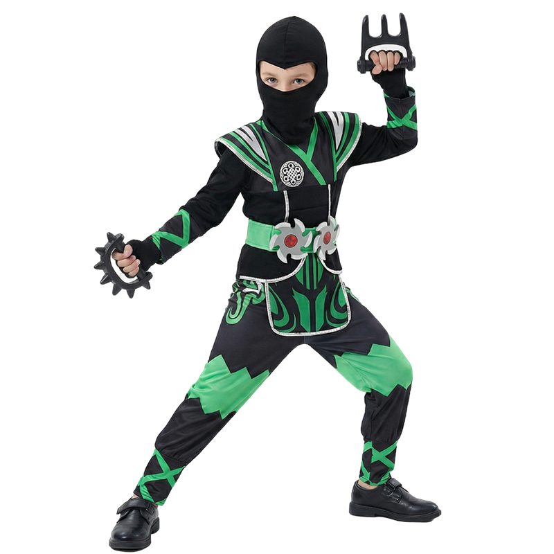 Groen Ninja-kostuum voor kinde - Anime Cosplay Boy recensie en prijs